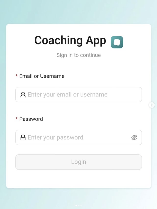Coaching App — sign in