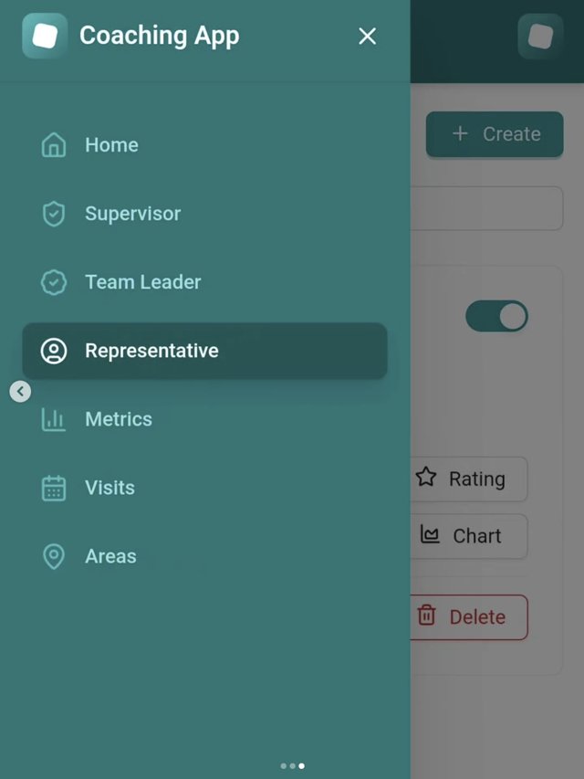 Coaching App — menu